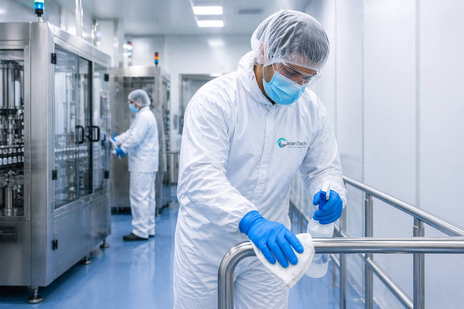 Pharmaceutical facility cleaning support